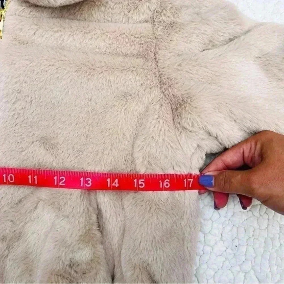 NWT Say What? Beige Faux-Fur Plush Bomber Zip Jacket Size XS - Picture 11 of 13
